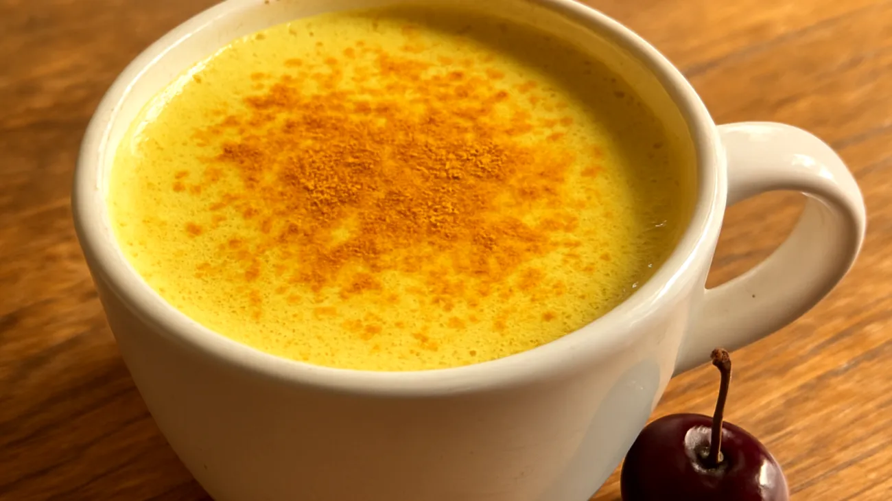 Goldene Milch mit Ashwagandha und Tart Cherry (Sauerkirschen-Extrakt)"