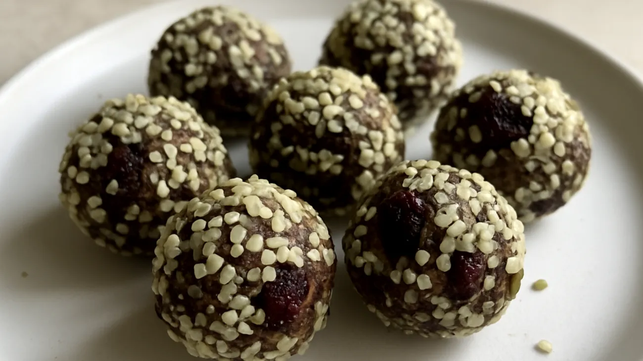 Hanfsamen-Kakao-Energiekugeln mit Tart Cherry"