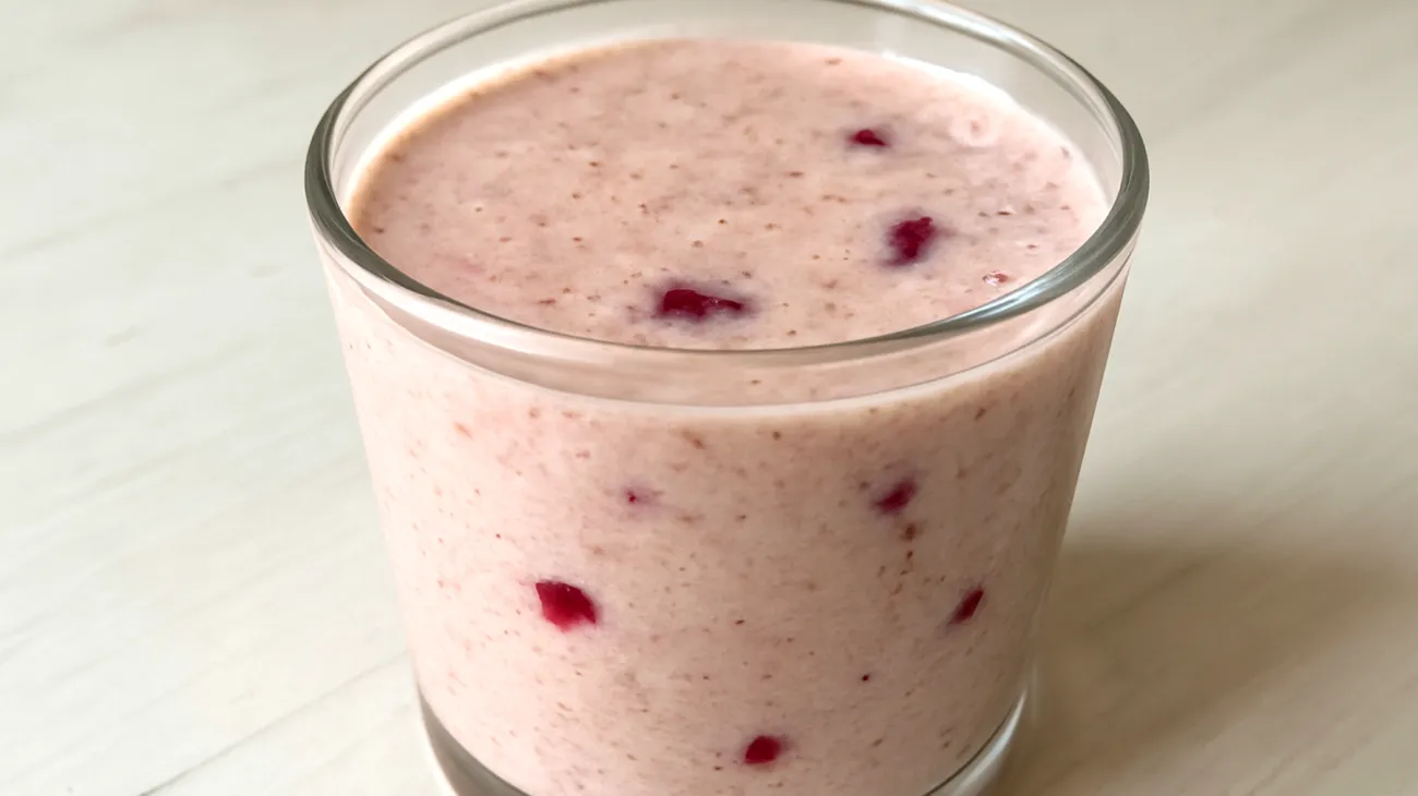 Kefir-Smoothie mit Flohsamenschalen und fermentierten Rote Bete"